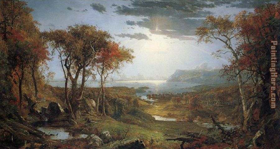 Autnmn on the Hudson River painting - Jasper Francis Cropsey Autnmn on the Hudson River art painting